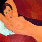 Amedeo Modigliani, Grande nudo disteso (Ritratto di Celine Howard), 1918 circa, Olio su tela, 100 x 65 cm, Svizzera, Collezione privata | Courtesy of Palazzo Ducale, Genova 2017