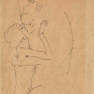 Egon Schiele (1890 - 1918), Il Bacio, 1911, Grafite su carta