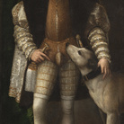 Tiziano Vecellio, Ritratto di Carlo V con il cane, 1533, Olio su tela