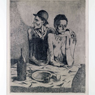 Pablo Picasso, Le repas frugal, 1904, acquaforte, mm 463x377