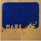 Mario Schifano, Mare, 1978. Smalti e collage su carta povera, cm 100x100