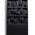 Louise Nevelson, Dark Sound, 1968, Legno dipinto nero 190 x 103 x 27 cm, Courtesy Fondazione Marconi, Milano