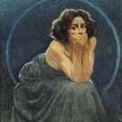 Giorgio Kienerk, L’enigma umano: il dolore, il silenzio, il piacere (part. del trittico), post 1900, olio su tela. Pavia, Musei Civici