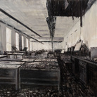 Domenico Marranchino, Uffici abbandonati, Bollate, Milano, 2016, Olio su tela, 260 x 160 cm