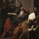 Carlo Saraceni, Martirio di San Lamberto. Olio su tela, cm 308 x 117. Roma, Chiesa di Santa Maria dell'Anima