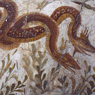 Serpenti agatodemoni da Ercolano, 13 settembre 1745 I secolo d.C., intonaco dipinto ad affresco, Museo Archeologico Nazionale di Napoli | Courtesy of Museo Archeologico Nazionale di Napoli, Museo Egizio di Torino