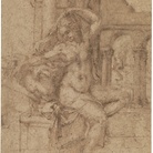 Baccio Bandinelli, Studio per Leda e il cigno, 1512. Penna e inchiostro bruno, Firenze, Gabinetto Disegni e Stampe degli Uffizi