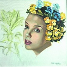 Tamara de Lempicka, Jeune Femme à la couronne de fleurs, 1950 ca. Olio su tela incollata su cartone, 24,5x28 cm. Collection J.C Dewolf, Paris © Tamara Art Heritage. Licensed by MMI NYC/ ADAGP Paris/ SIAE Roma 2015