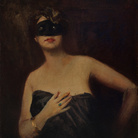 Lino Selvatico, Francesca con la maschera, 1920 ca, Olio su tela, 76 x 62 cm, Collezione privata | 