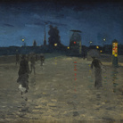 Charles Angrand, Il Ponte di Pietra a Rouen, 1881, Olio su tela, 124 x 80 cm, Collection Association Peindre en Normandie, Caen