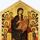 Cimabue, Maestà di Santa Trinita, 1280-1290. Tempera su tavola, cm 385×223. Galleria degli Uffizi, Firenze