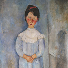 Amedeo Modigliani (Livorno,1884 - Parigi, 1920), Bambina in abito azzurro, 1918, Olio su tela, 73 x 116 cm, Collezione Jonas Netter