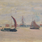 Claude Monet (1840 - 1926), Veduta della Voorzaan, 1871, Olio su tela, 18 x 38 cm, Parigi, Musée Marmottan Monet, Lascito Roger Hauser, 1990, Inv. 5239 | © Musée Marmottan Monet, Académie des Beaux-Arts, Paris