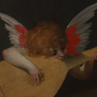 Rosso Fiorentino (Giovan Battista di Jacopo; Firenze 1494-Fontainebleau 1540), Angiolino musicante, 1521; olio su tavola; cm 39,5 x 47. Firenze, Galleria degli Uffizi, inv. 1890 n. 1505