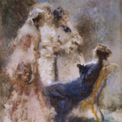 Tranquillo Cremona, High Life (a Piquant Conversation), 1876-1877, Acquarello su carta toccato a guazza, 52 x 36,5 cm, Milano, Civico Gabinetto dei Disegni, Castello Sforzesco