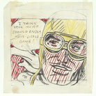 Roy Lichtenstein, Von Karp, 1963. Graphite pencil and colored pencil on paper, 14.6x14.3 cm. Private Collection 