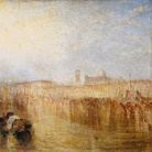 Joseph Mallord William Turner, Venice Quay, Ducal Palace, Esibito nel 1844, Olio su tela, 927 x 622 mm , Tate, Accepted by the nation as part of the Turner Bequest 1856 | Courtesy of Chiostro del Bramante 2018