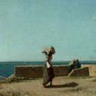 Vincenzo Cabianca (Verona 1827 - Roma 1902), Lungomare / Seafront, 1860, Olio su tela / Oil on canvas, cm 27x 36 | Collezione privata / Private collection