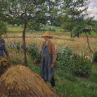 Camille Pissarro (1830-1903), Giardiniere davanti a un covone, tempo grigio, Éragny, 1899, Olio su tela, 73.2 x 60.5 cm, Firmata e datata in basso a sinistra “C. Pissarro 99” Portland, Collezione Isabelle and Scott Black, Cat. rag. PDRS 1278 | IMPRESSIONISTI SEGRETI - Palazzo Bonaparte, Roma 6 ottobre 2019 - 8 marzo 2020