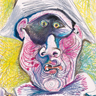 Pablo Picasso, Testa di arlecchino II, 1971. Matita e pastello su carta, cm 50,2 x 65,2. Johannesburg Art Gallery, Johannesburg ©Succession Picasso by SIAE 2015