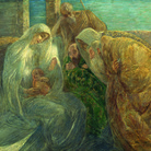 Gaetano Previati, Adorazione dei Magi, 1890-1894, Olio su tela, 58.8 x 131 cm, Tortona, “il Divisionismo” Pinacoteca Fondazione C.R. Tortona