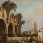 Canaletto (Venezia 1697-1768), La Basilica di Massenzio, Santa Francesca Romana e il Colosseo, Roma, 1753-1754, Olio su tela, 108.5 x 130 cm, Collezione privata | Courtesy of Matteo Salamon