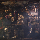 Tintoretto, L'adorazione dei magi, 1582, Sala Terrena Scuola Grande di San Rocco, Venezia, Olio su tela 544 x 425 cm | © Scuola Grande di San Rocco e Chiesa di San Rocco | Courtesy of Sky Italia s.r.l. Tintoretto – Un Ribelle a Venezia e Sky Arts Production Hub 2019