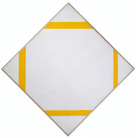 Piet Mondrian (1872-1944), Lozenge composition with yellow lines, 1933, Oil on canvas 79.9 x 80.2 cm, Gemeentemuseum Den Haag, Donation of the admirers of P.C. Mondriaan