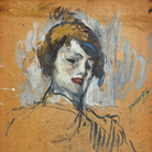 Henri de Toulouse-Lautrec, Tete de femme, 1896. Olio su cartone, 42 x 36 cm, Fondation Georges Bemberg, Tolosa