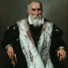 Giovan Battista Moroni, Ritratto di Gabriele Albani (?), 1572-1573, Olio su tela, 77 x 110 cm, Collezione privata