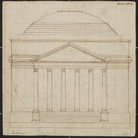 Thomas Jefferson, progetto per Rotunda (facciata), © University of Virginia, Charlottesville, VA.