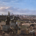 Gaspar van Wittel, Veduta di Roma dalla Piazza del Quirinale, 1684, Olio su tela, 48.5 × 122 cm, Inv. 1410, Roma, Gallerie Nazionali di Arte Antica | © Gallerie Nazionali di Arte Antica, Roma (MiC) - Bibliotheca Hertziana, Istituto Max Planck per la storia dell'arte / Enrico Fontolan