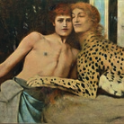 Fernand Khnopff, Carezze (L’Arte), 1896, Olio su tela, 50,5 x 151 cm, Bruxelles, Musées Royaux des Beaux‐Arts de Belgique inv. 6767 | © Royal Museums of Fine Arts of Belgium, Brussels / foto J. Geleyns