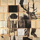 Ekaterina Panikanova, Errata Corrige 2234, 2013 Vintage books, ink and nails on wood; cm 130x110; courtesy Z2O Galleria - Sara Zanin