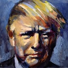 Günter Sponheuer (Germania), Donald Trump, 2017, Olio su tela, vetro acrilico, 80 x 80 cm | Courtesy of PDG Arte Communications 2017