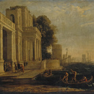 Claude Lorrain, Ulisse ricevuto dalle figlie di Licomede, 1635, Olio su tela, San Pietroburgo, Museo dell'Ermitage