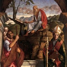 Giovanni Bellini, Pala di San Giovanni Crisostomo ovvero I Santi Cristoforo, Girolamo e Ludovico di Tolosa,1513, Olio su tavola, 300 x 185 cm, Venezia, Chiesa di san Giovanni Crisostomo