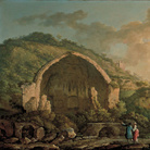 Carlo Bonavia (attivo a Napoli e attestato tra il 1751 e il 1758), Veduta con il tempio di Diana a Baia, 1750-1765 circa, olio su tela