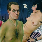 Christian Schad, Selfportrait with a model (Selbstbildnis mit Modell), 1927. Olio su legno, cm 76 x 61.5. Private Collection, Loan by Courtesy of Tate Gallery London. © Bettina Schad, Archiv U. Nachlab & Christian Schad, by SIAE 2015