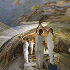 Galleria dei Carracci, restauro volta in corso. Picture by Mauro Coen. Courtesy ufficio stampa ambasciata di Francia