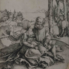 Albrecht Dürer, Giuda e Tamar (La richiesta d'amore), 1495 circa, Incisione a bulino, 139 x 150 mm | Courtesy © Musei Civici di Bassano