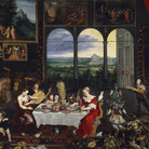 Jan Bruegel il Vecchio (Bruxelles, 1568  Anversa, 1625), Il Gusto, l'Udito e il Tatto, 1620, Museo del Prado, Madrid