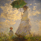 Claude Monet, Femme avec un parasol, Camille Doncieux e Jean Monet, 1875, Olio su tela, National Gallery of Art Washington