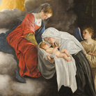 Orazio Gentileschi, Madonna con Bambino e Santa Francesca Romana, 1615-1818, Olio su tela, 157 x 270 cm, Galleria Nazionale delle Marche, Urbino