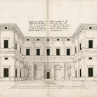 Giovanni Antonio Dosio (San Gimignano, 1533 - Caserta, 1609), Villa Chigi alla Lungara (Farnesina Chigi), In Libro dell’Architettura della Vecchia Roma con alcuni disegni moderni, per un valente Scultor et Architetto in la citta di Roma, con gran diligenza comportato, ff. 27v-28r, Seconda metà del XVI secolo, Disegno su carta, Württembergische Landesbibliothek, Stoccarda