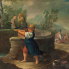 Antonio Rossi (Bologna 1700-1753), Bertoldino getta le monete nel pozzo, 1740-1750 circa, Olio su tela, 94 x 69 cm, Provenienza: Casa d’aste Wannenes, Genova, 2014