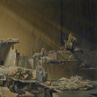 Fabrizio Clerici, Sonno romano, 1955, Olio su tela, 90 × 150 cm, Roma, Accademia Nazionale di San Luca, Inv. n. 107
