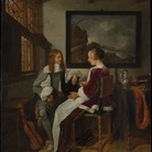 Quirijn van Brekelenkam, Sentimental Conversation, 1661/1662 ca., olio su tavola, 41.3x35.2 cm