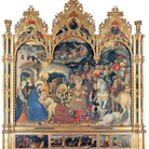 Gentile da Fabriano, Adorazione dei Magi, 1423. Tempera, oro e argento su tavola, cm 300x282. Galleria degli Uffizi, Firenze