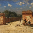 Antonino Leto, Incidente a mezzogiorno, 1870-1875. Olio su tela. Collezione Antonello Governale, Palermo